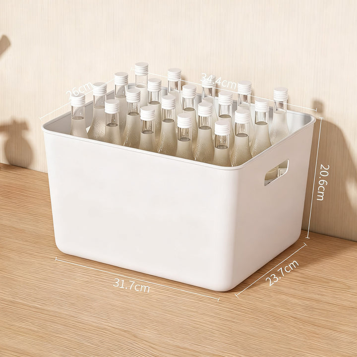 Plastic storage box for desk and cabinet