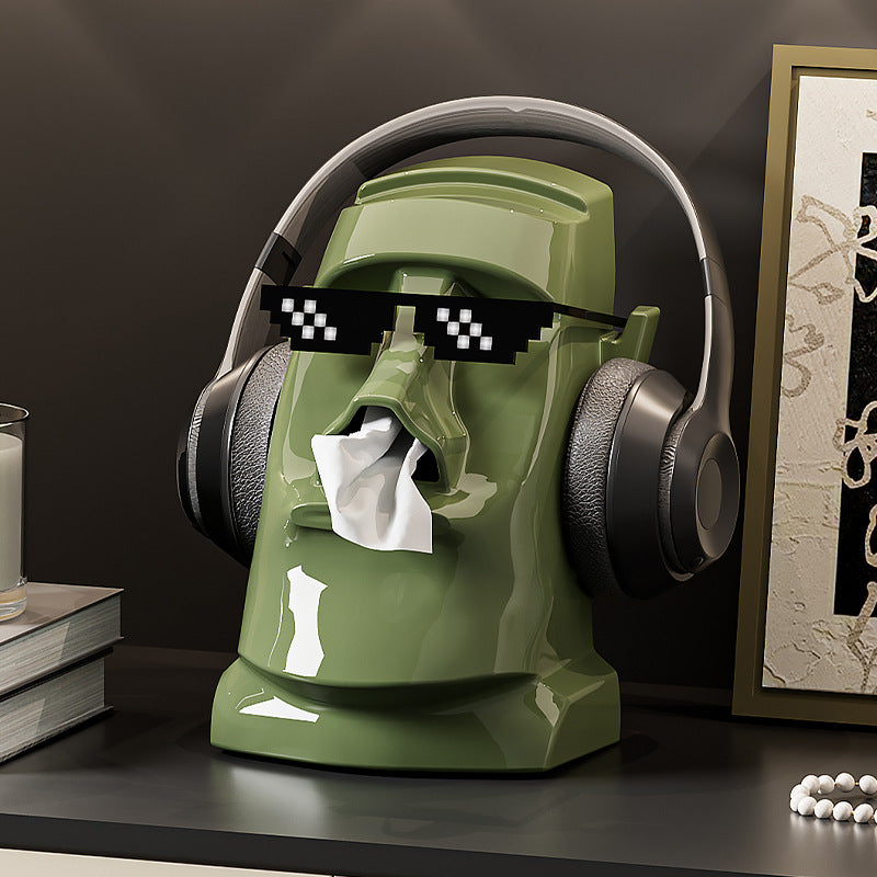 Multifunctional tissue box DD2521 with headphone holder