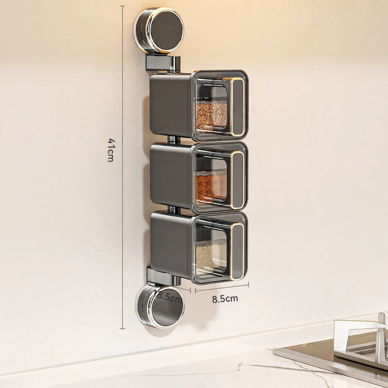 Rotatable spice box with suction cup