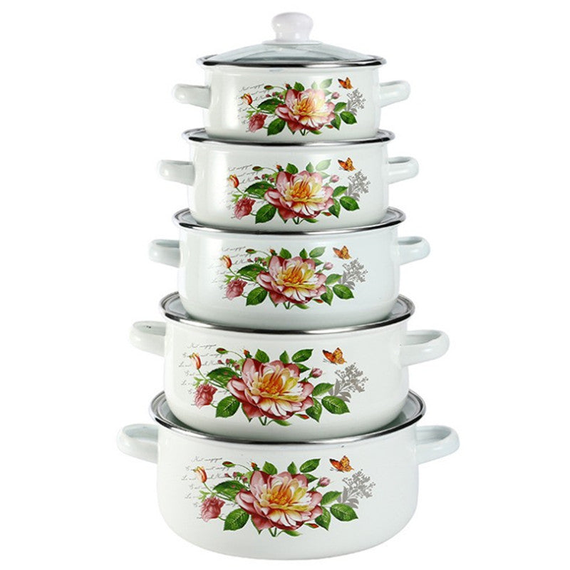 Enamelled pot with glass lid, 2.1–3 L