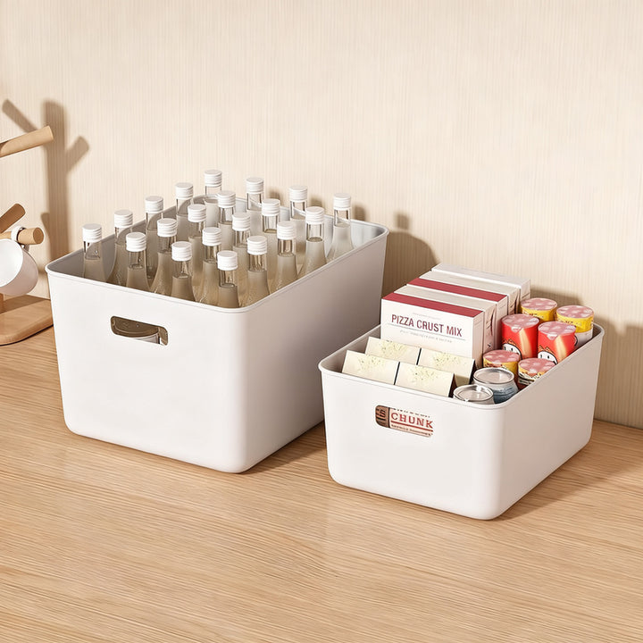 Plastic storage box for desk and cabinet