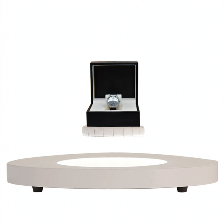 Magnetic floating display case with LED lighting