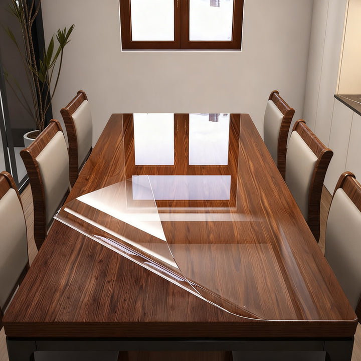 Transparent protective foil for tables and furniture