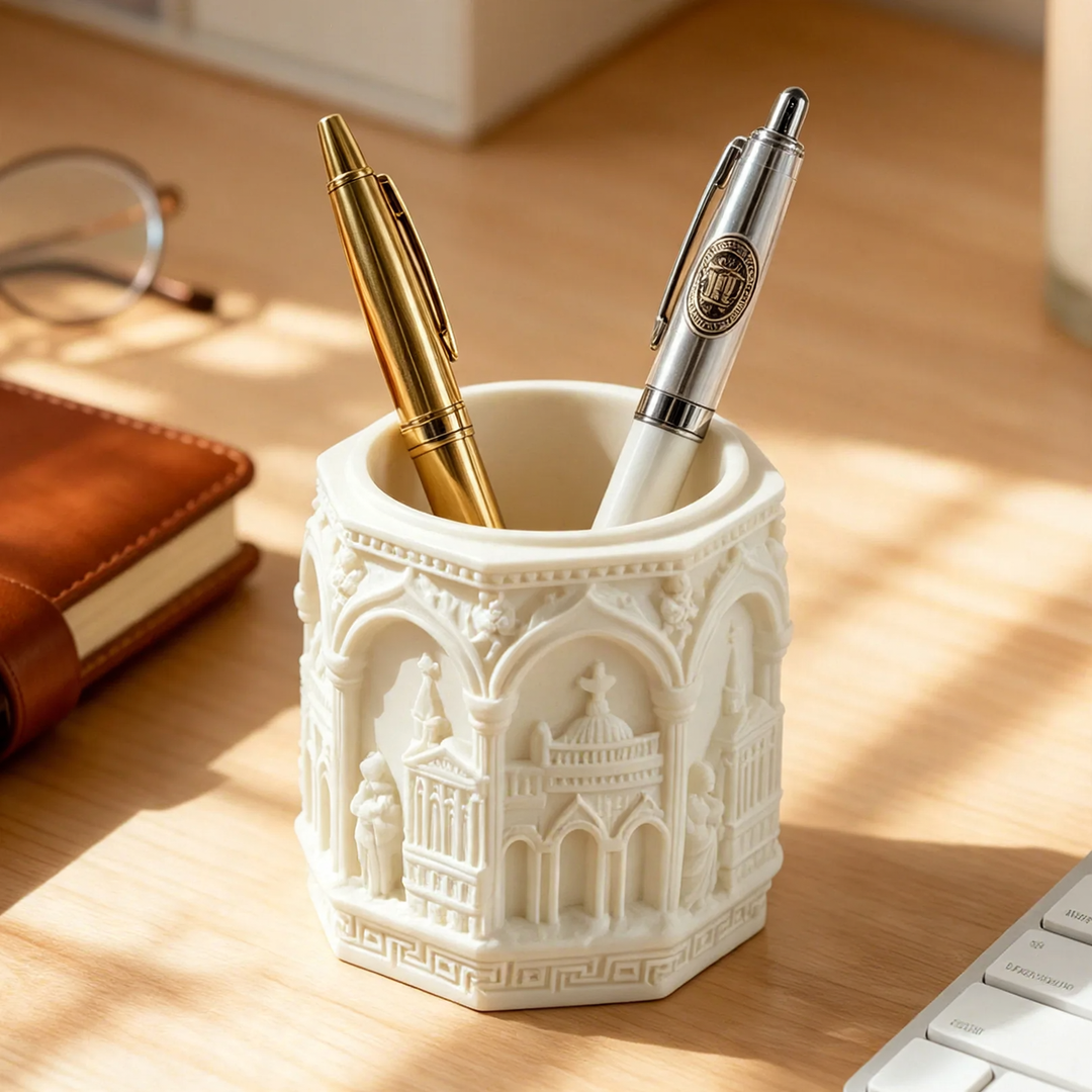 Marker holder with Roman flat relief design
