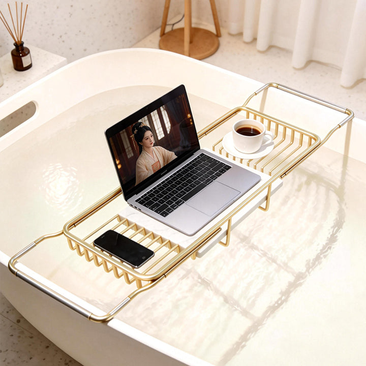 Expandable stainless steel bathtub rack