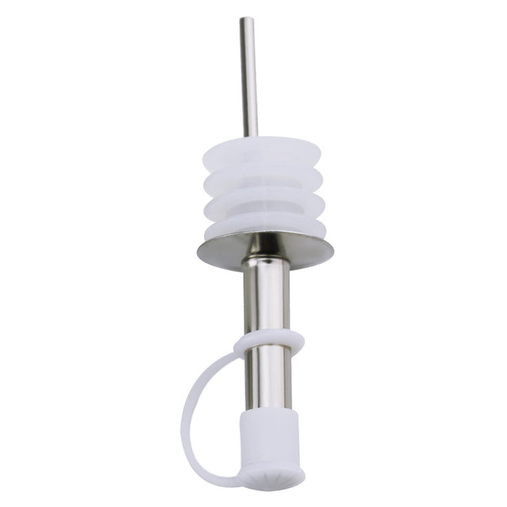 Stainless steel pourer for oil and vinegar bottles