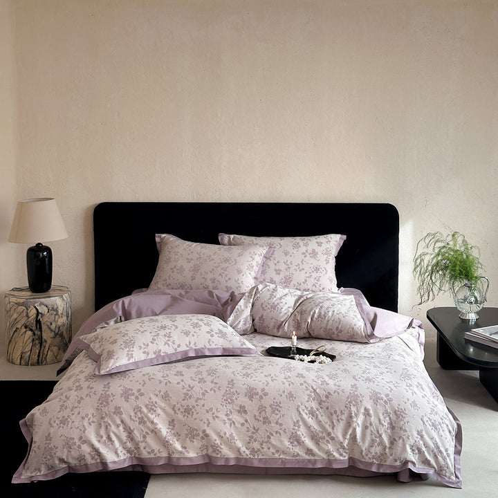 Cotton bedding set, 4-piece, jacquard