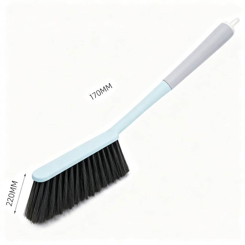 Bed brush with long handle, soft bristles