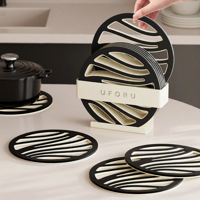 Heat-resistant coasters, PP, round and square