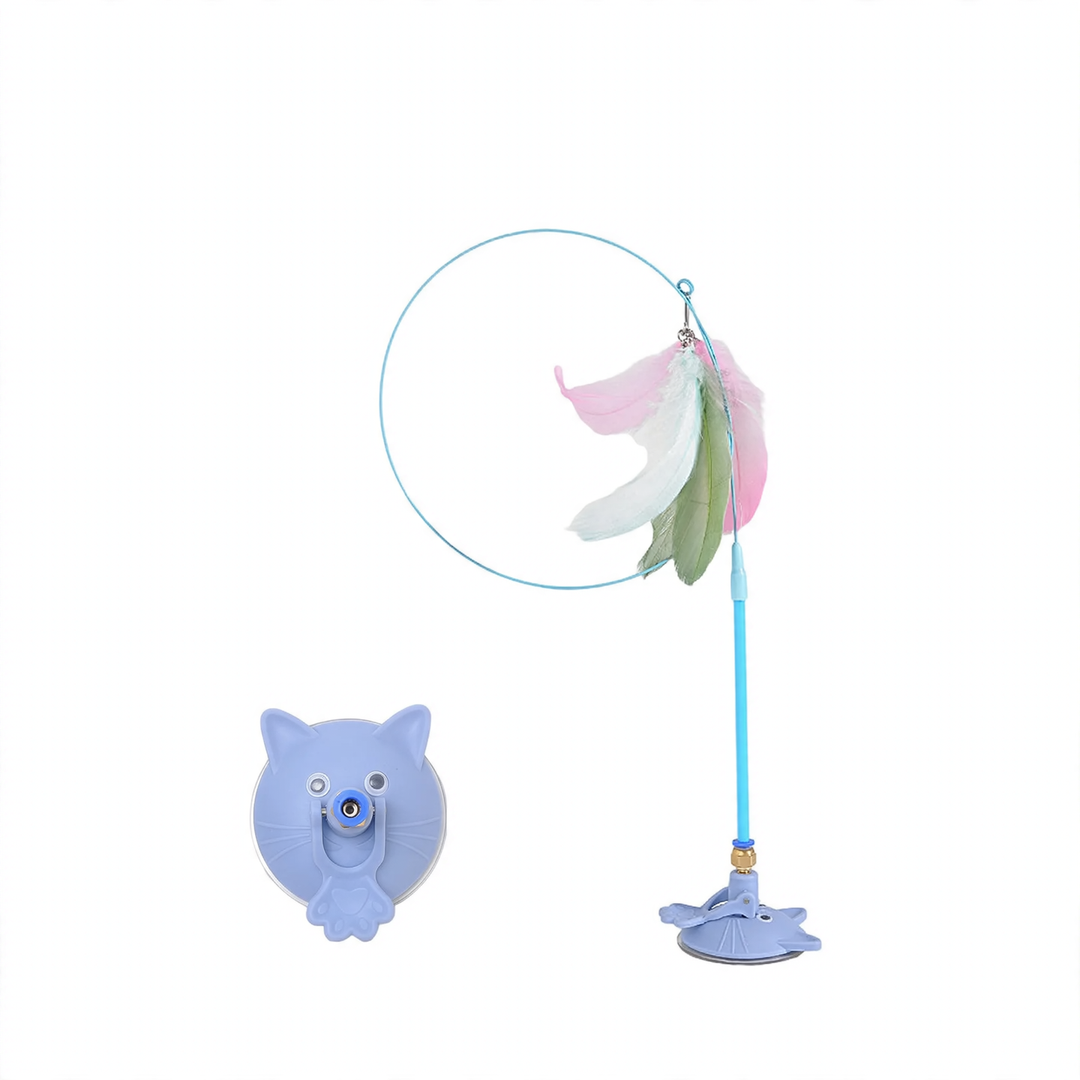 Cat toy with feathers and bell