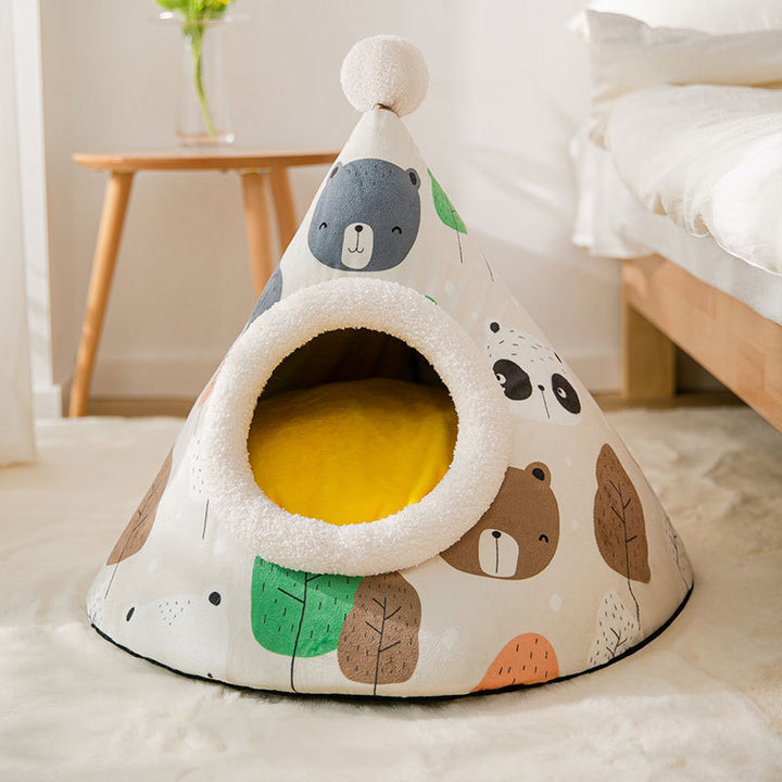 Enclosed house tent for cats and small dogs
