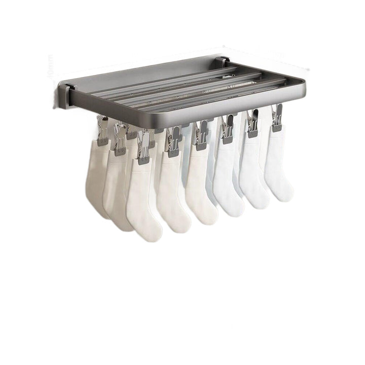 Wall-mounted clothes dryer with clamps