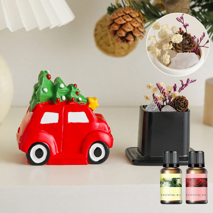 Fragrance stone container with essential oils