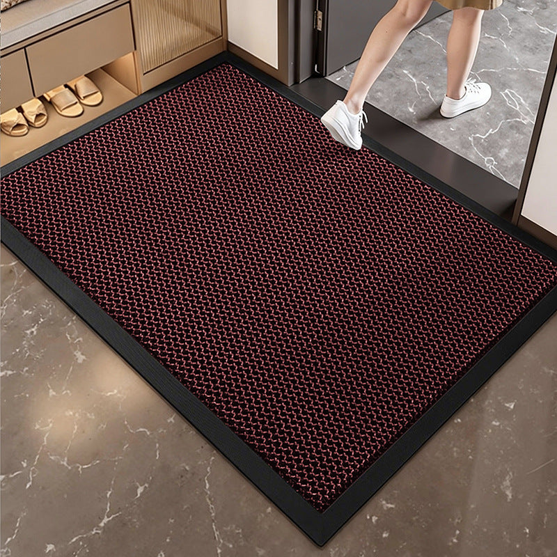 Entrance mat made of polyester fiber, machine-woven