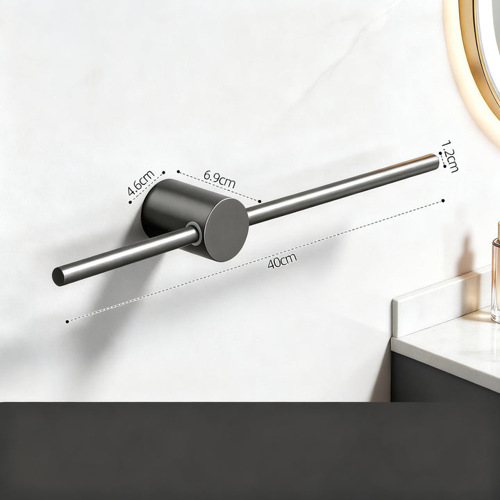 Retractable Aluminum Towel Bar, Gray