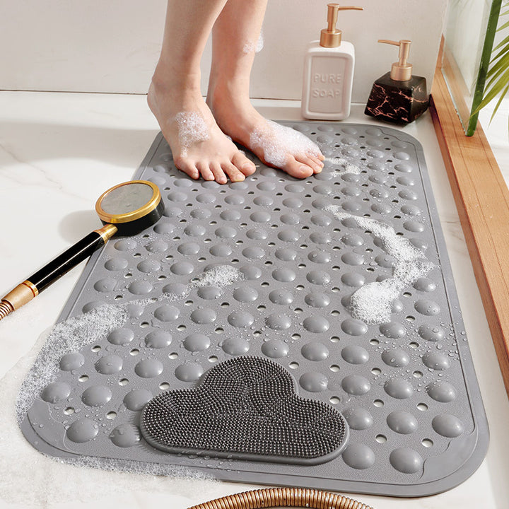 Bathroom mat with slip protection and water storage