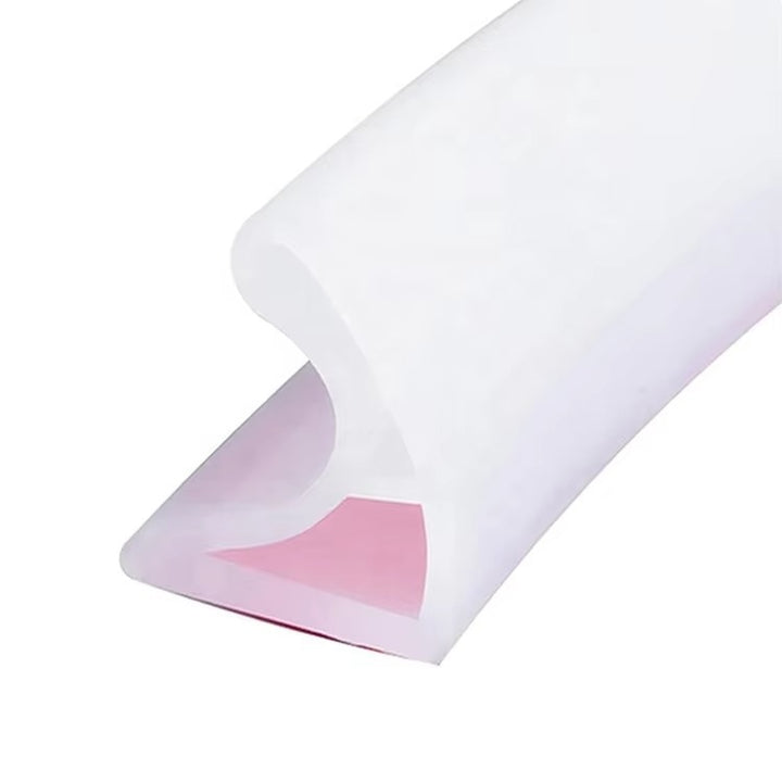 Silicone sealing strip for shower and bath