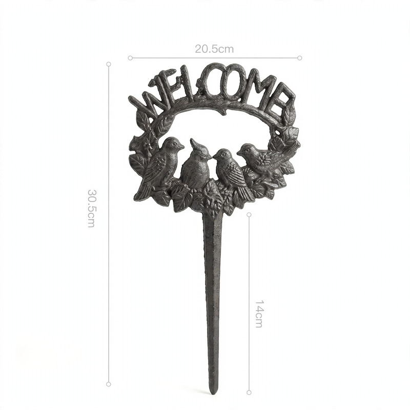 Cast iron garden plaque with dog motif