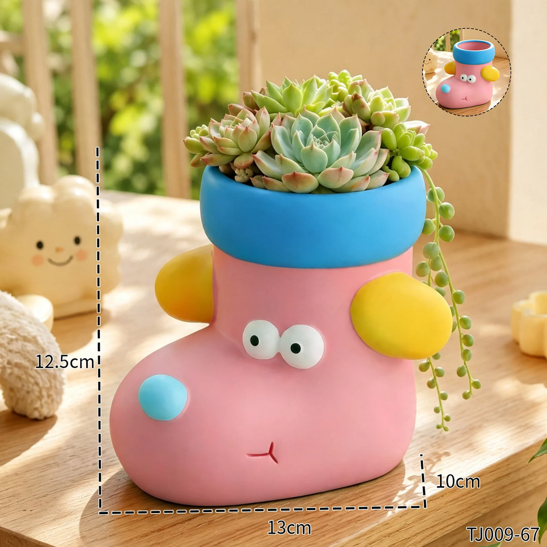Cartoon flower pot in sock shape