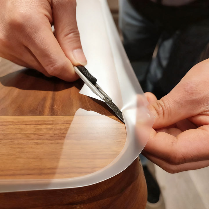 Transparent protective foil for tables and furniture