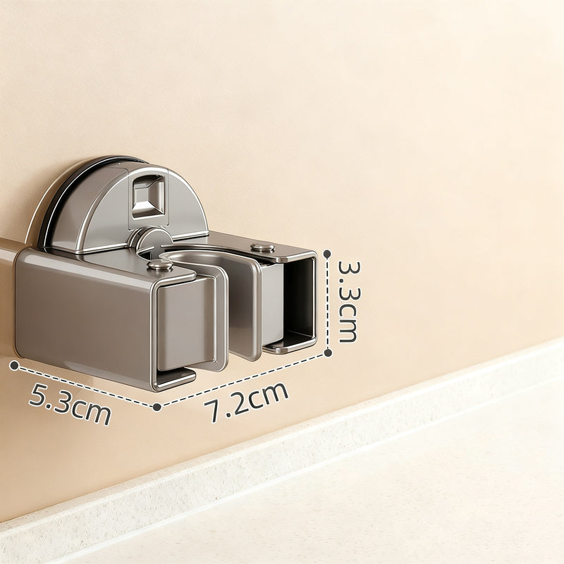 Suction cup holder for brooms and mops