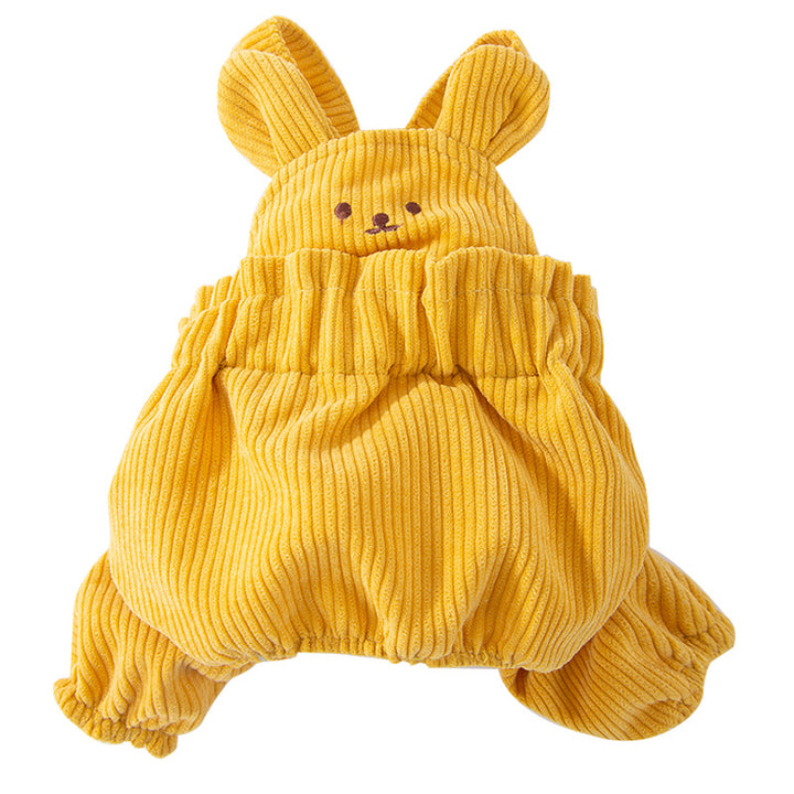 Dog overall with bib pants made of corduroy