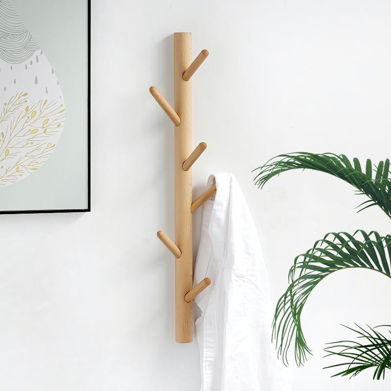 Wood wall coat rack in tree shape, Nordic design