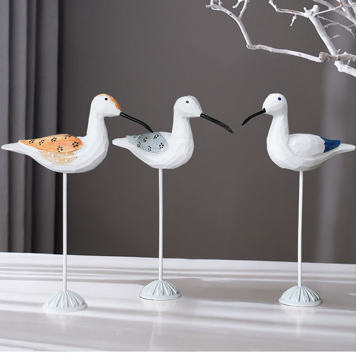 Wood bird figure in Mediterranean style