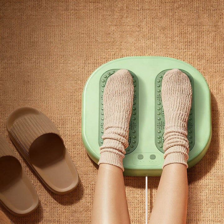 Electric foot warming mat with massage