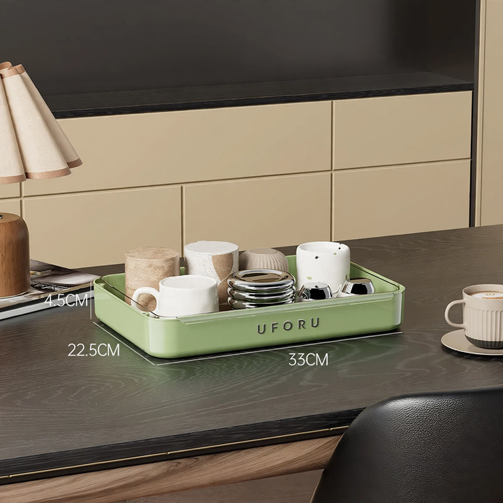 Table top for cups with drip tray, multilayer