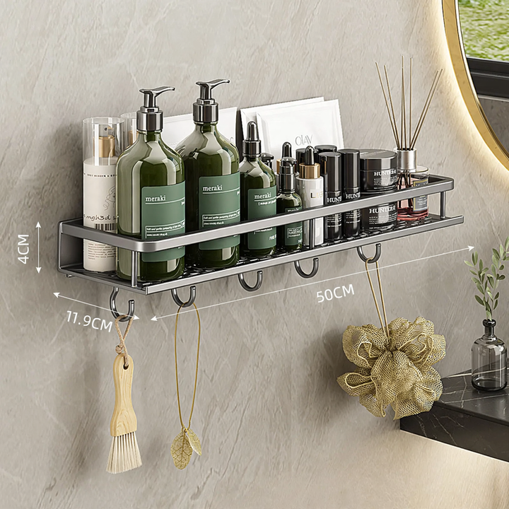 Wall shelf made of space aluminum, hole-free