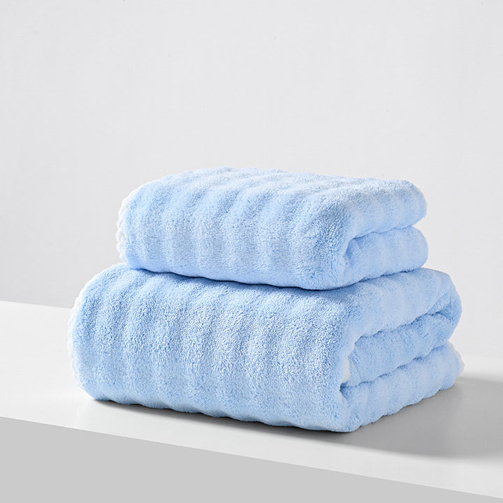 Bath towel and hand towel made of coral fleece