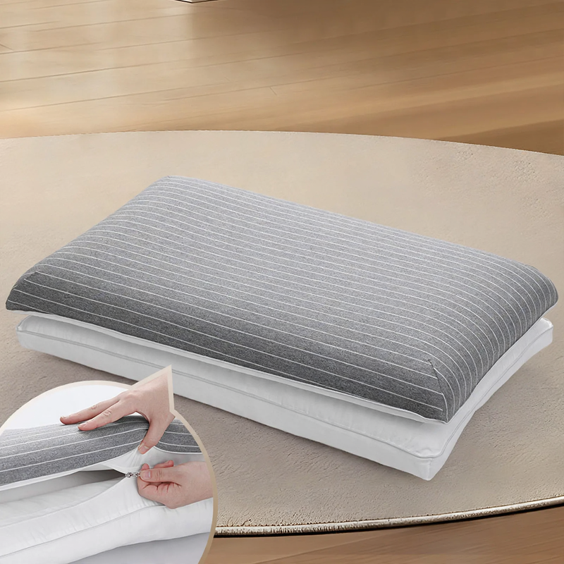 Ergonomic neck support pillow made of cotton and memory foam