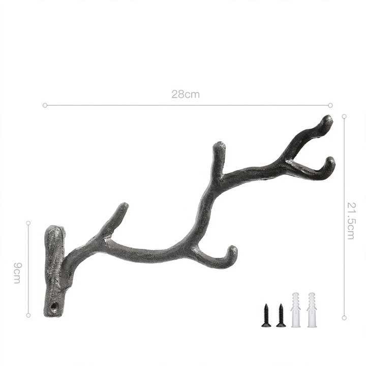 Cast iron wall hook with bird motif