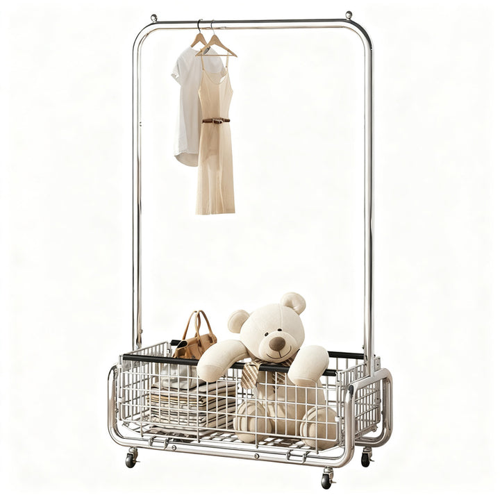 Mobile steel dress rack