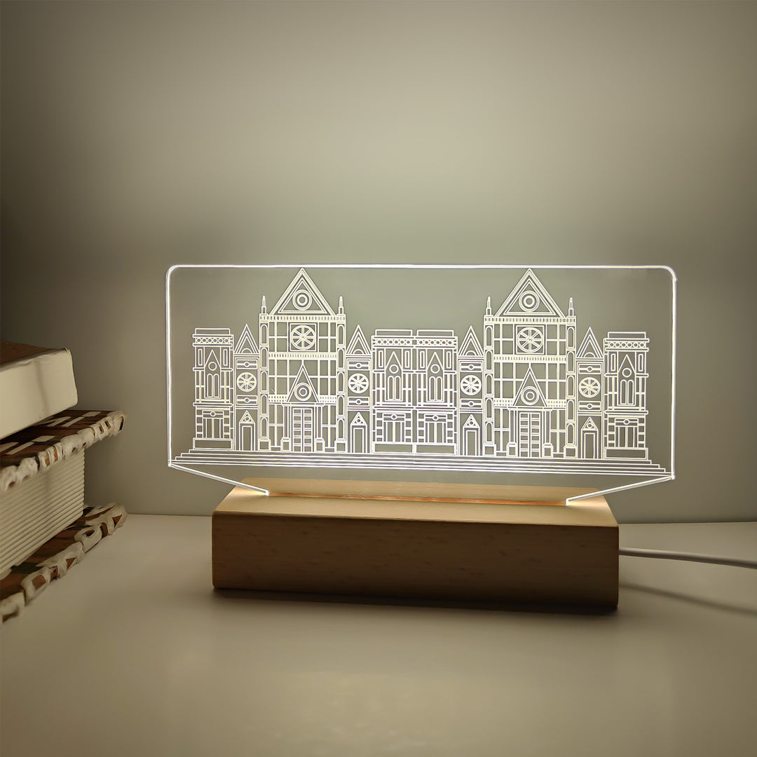 3D Architecture Night Light with Acrylic Screen