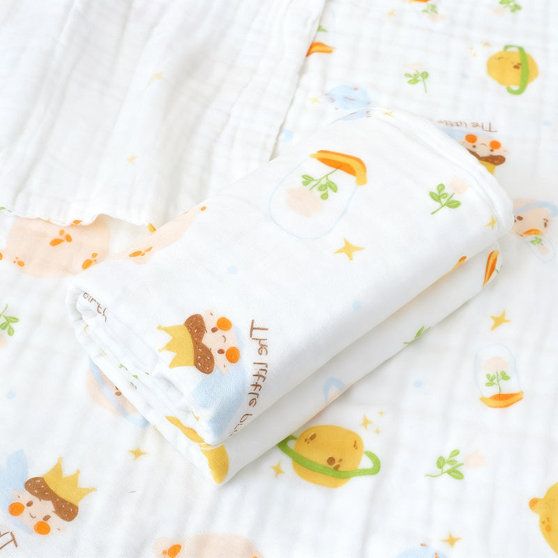 Cotton bath towel, 4-ply, with patterns