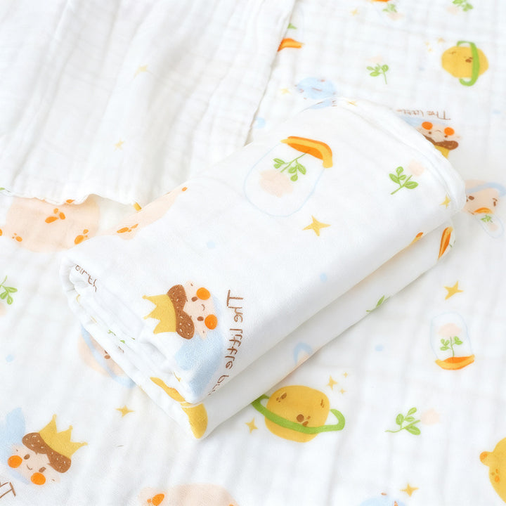 Cotton bath towel, 4-ply, with patterns