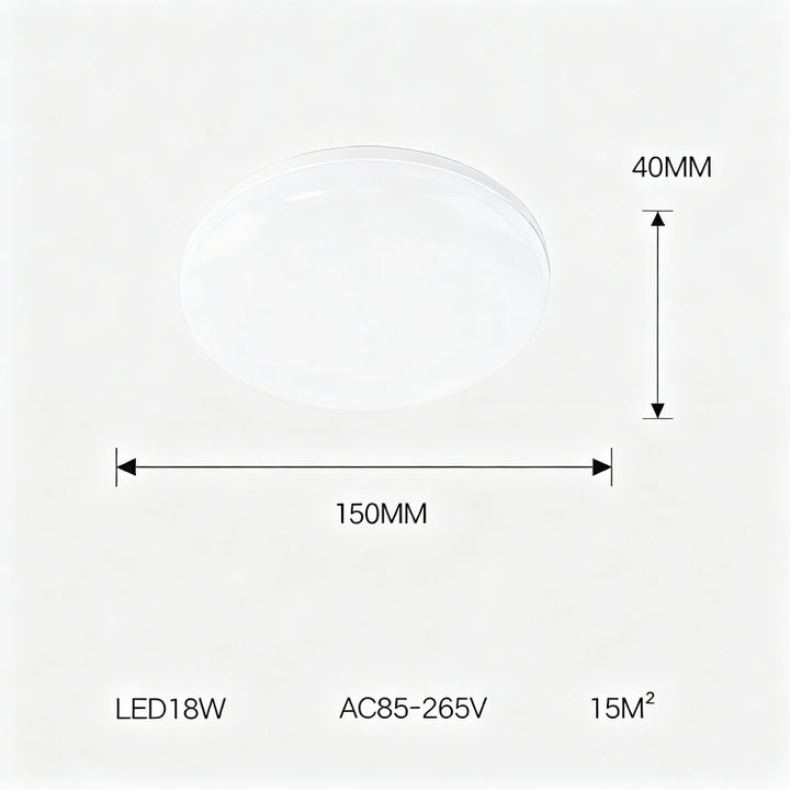 LED ceiling light round, modern, for damp rooms