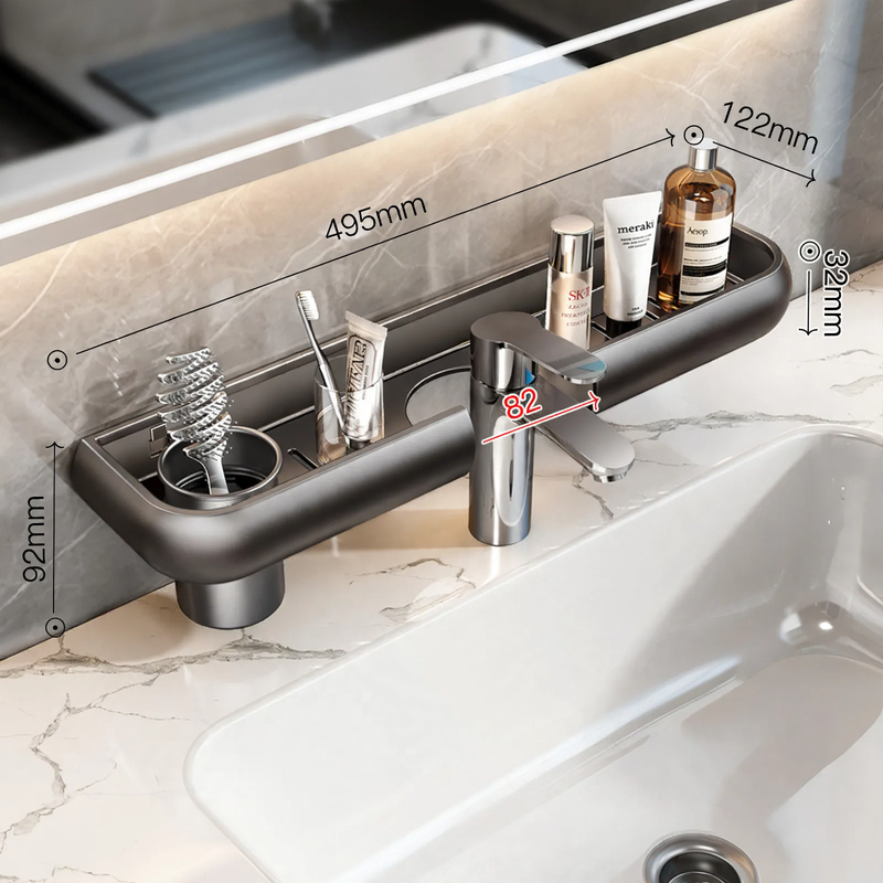 Bathroom shelf for sink, 50 cm, aluminum