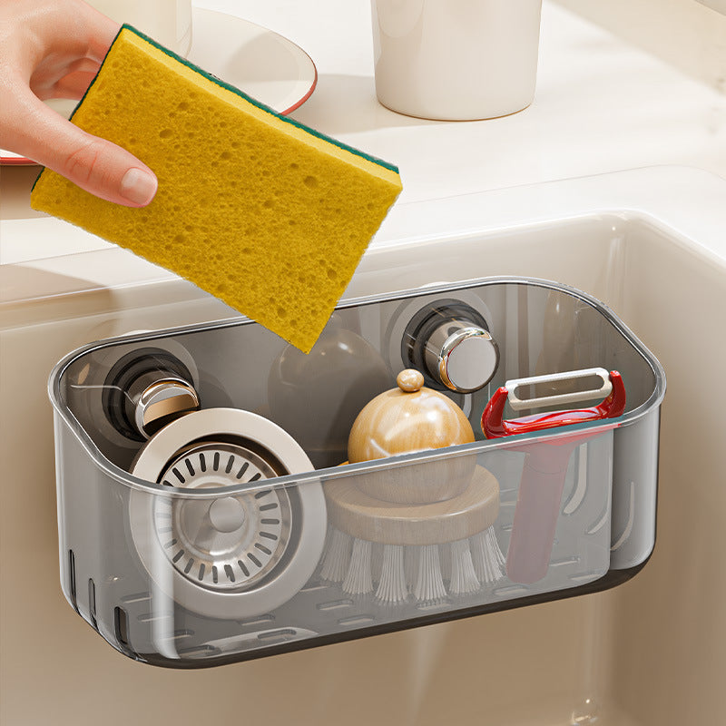 Suction Cup Sink Shelf, transparent, multi-tiered