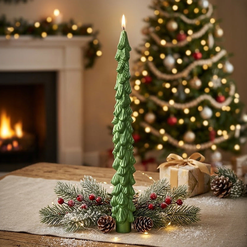 Christmas tree scented candle, handcrafted