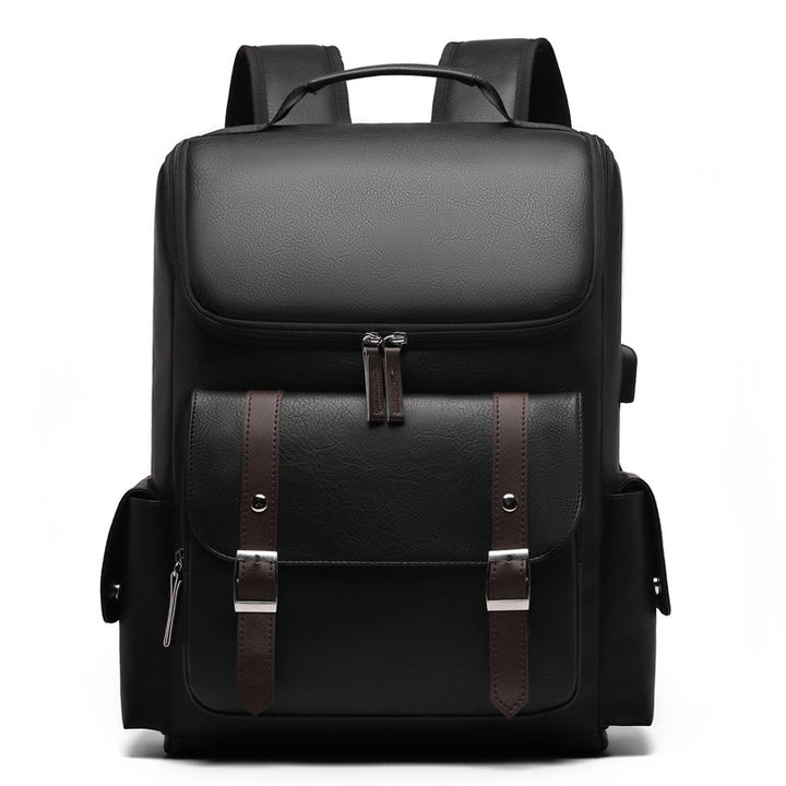 Backpack made of PU leather, 20–35 L, vintage style