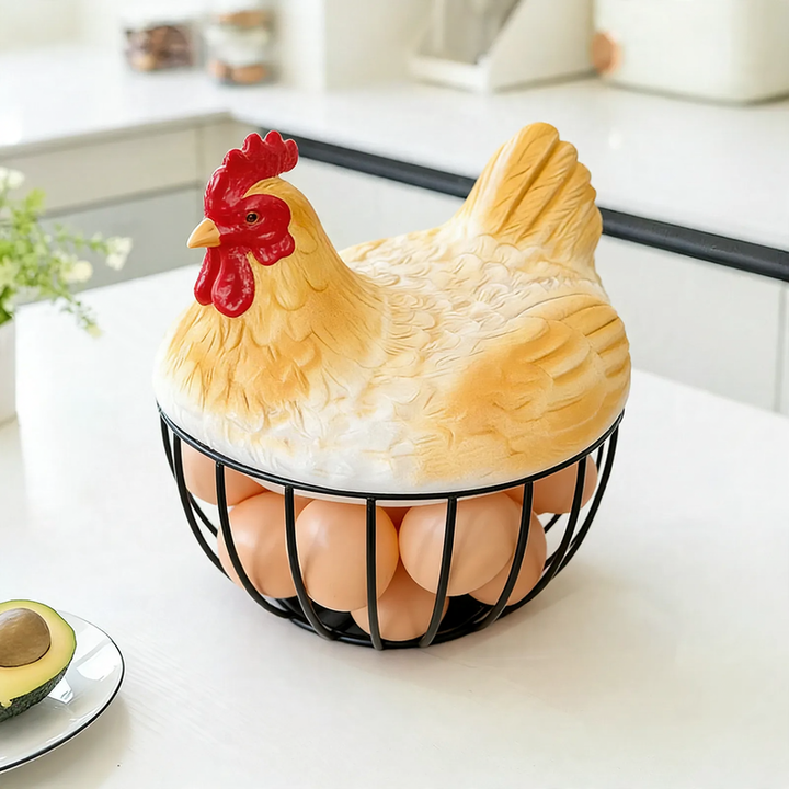 Metal basket Henne design, kitchen and decoration