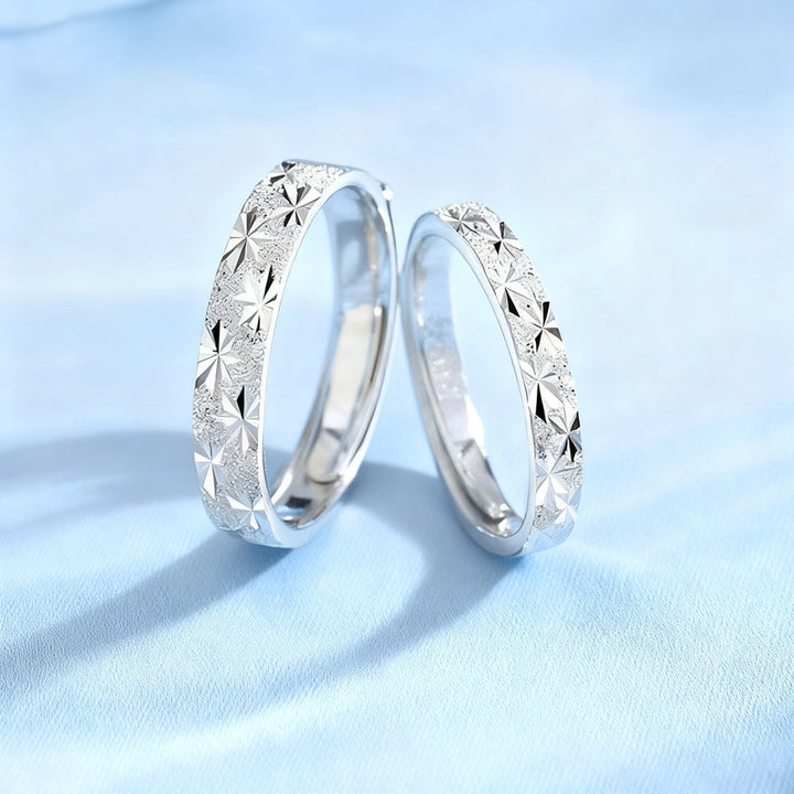 Star ring for couples, geometric design