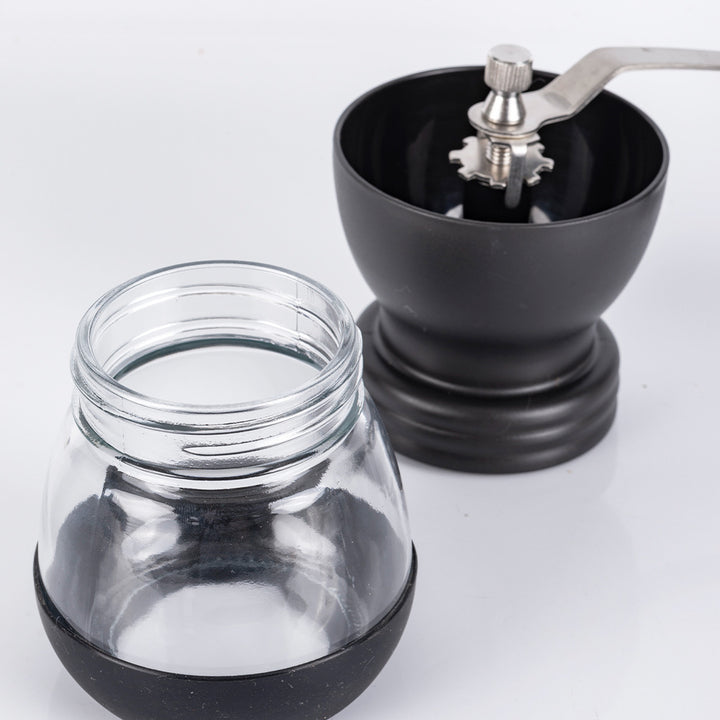 Glass hand coffee grinder, modern design