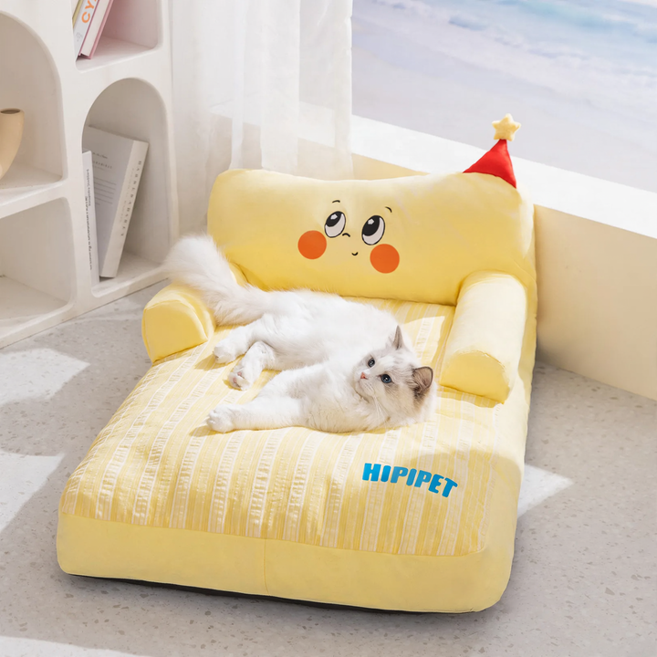Cozy pet bed with backrest