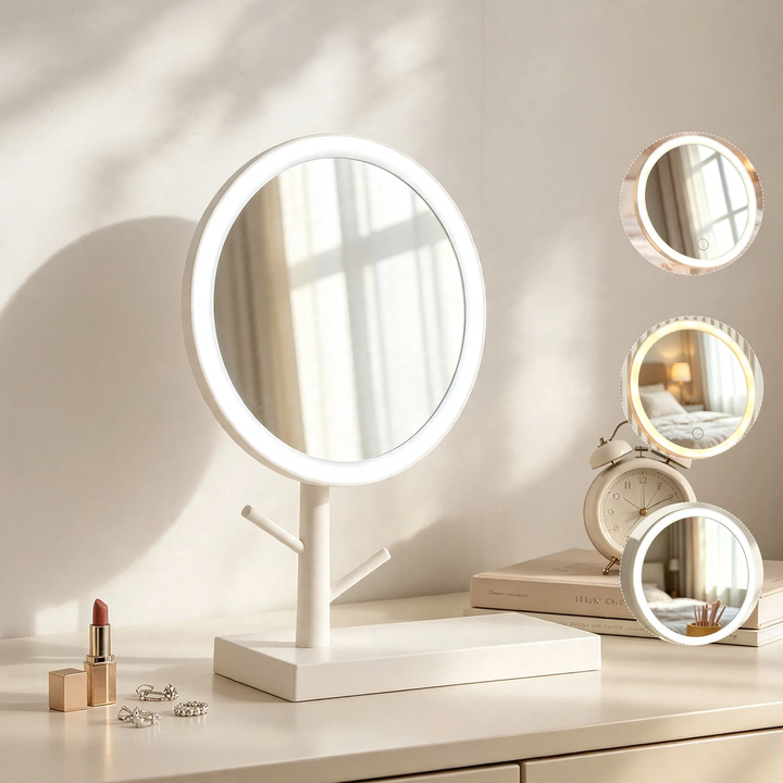 LED Makeup Mirror with Storage