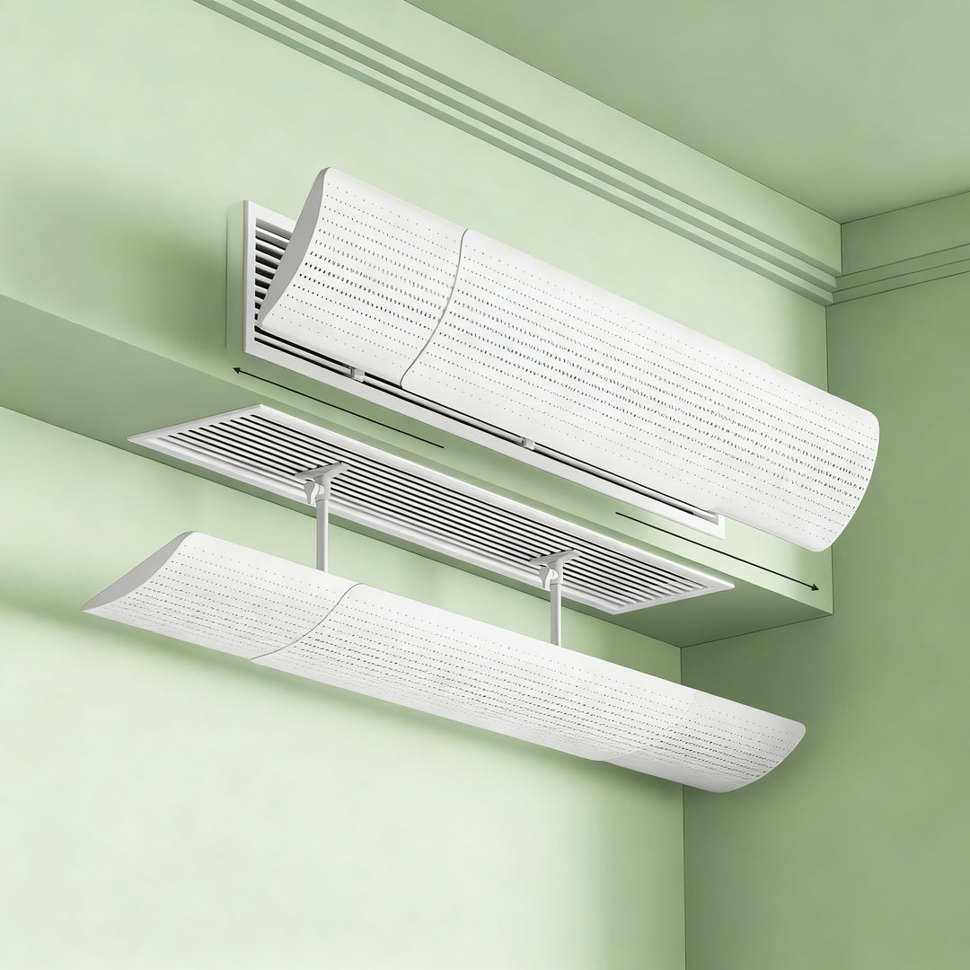 Air conditioning wind deflector for ceiling cassette