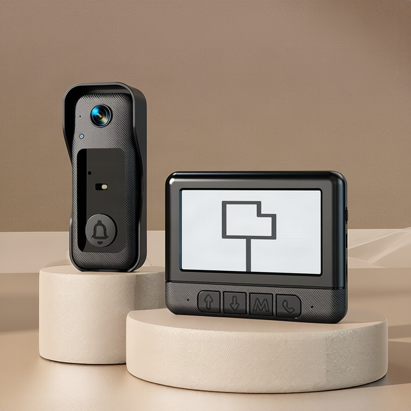 Wireless doorbell with monitor and camera